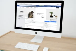 computer with Facebook open